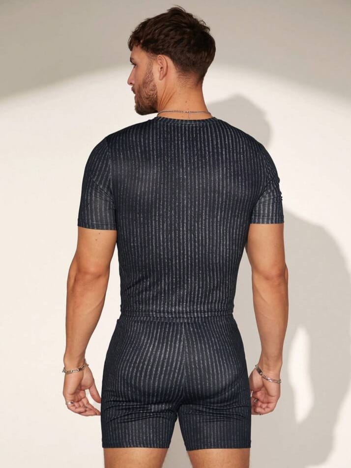 NIGHT-RIDER Men's Digital Printed Tight Crew Neck Sleepwear T-shirt & Short Set